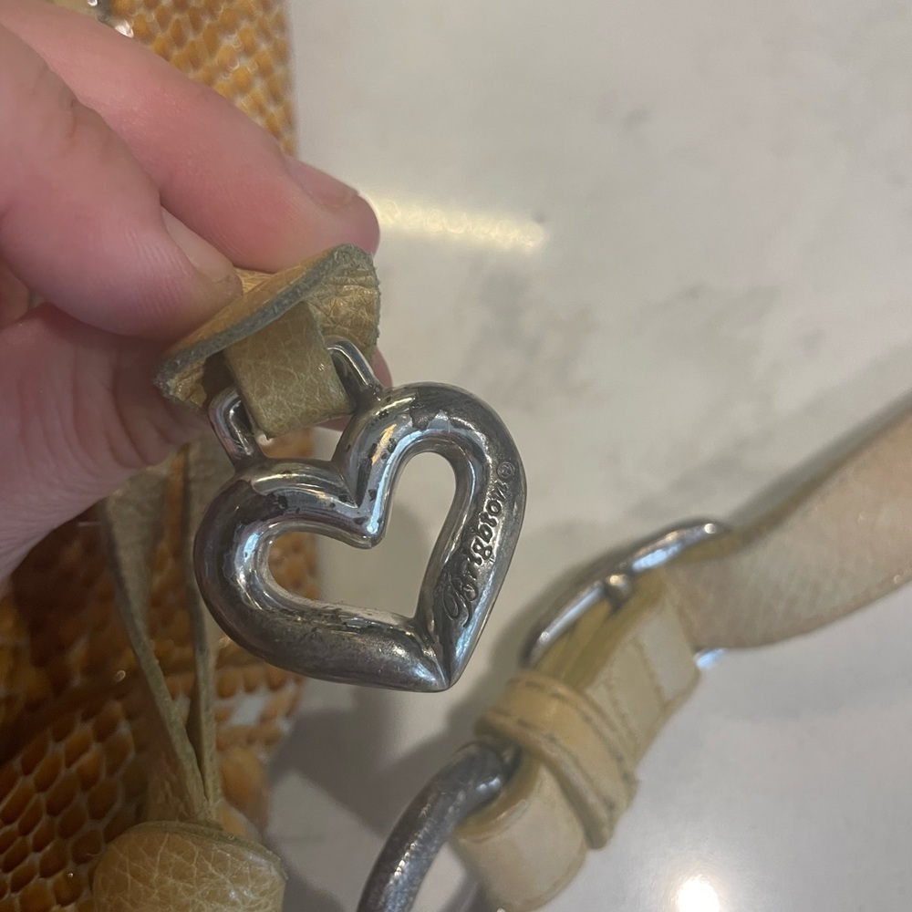 Brighton Sprite Marigold Crossbody in Patent Leather Yellow/Gold Snakeskin EUC - Picture 8 of 16